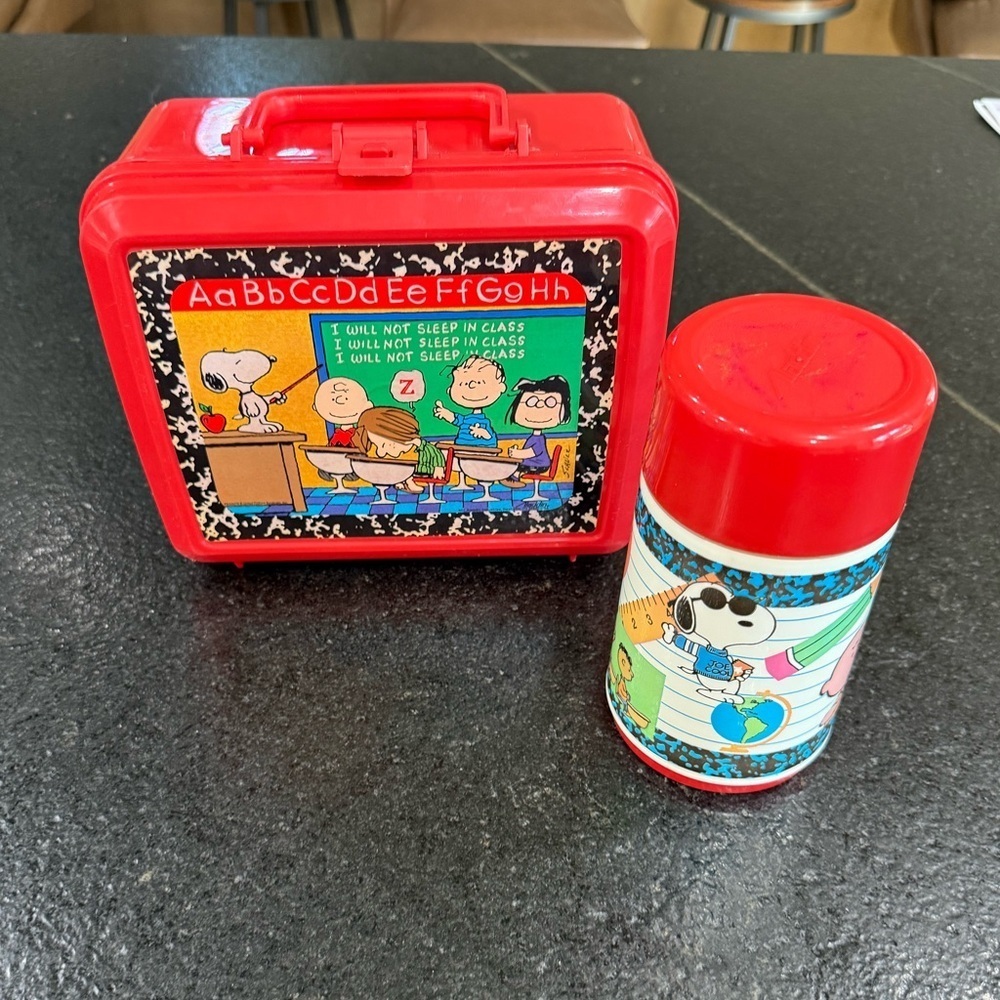 Vintage 1995 Peanuts Lunchbox by Aladdin w/ Thermos – Good Pre-Owned Condition - Picture 10 of 14